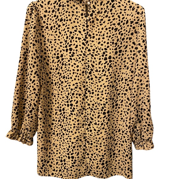 Chic Leopard Print Ruffle Neck Blouse - Picture 6 of 6